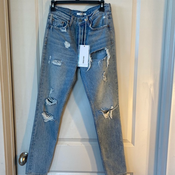 NWT GRLFRND Karolina Button Fly Hi-Rise Distressed Skinny Jean, size 26 - Picture 14 of 15